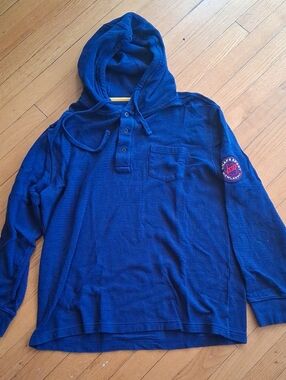 Chaps Men's Royal Blue Hooded Crewneck Sweater